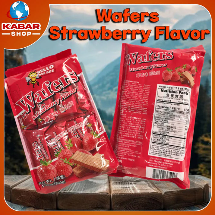 စတော်ဘယ်ရီအရသာဝေဖာမုန့် Wafers Strawberry Flavor