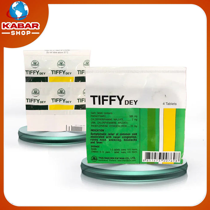 ဆေး ၄ လုံးပါ တက်ဖီဆေးကဒ် Tiffy 4 tablets