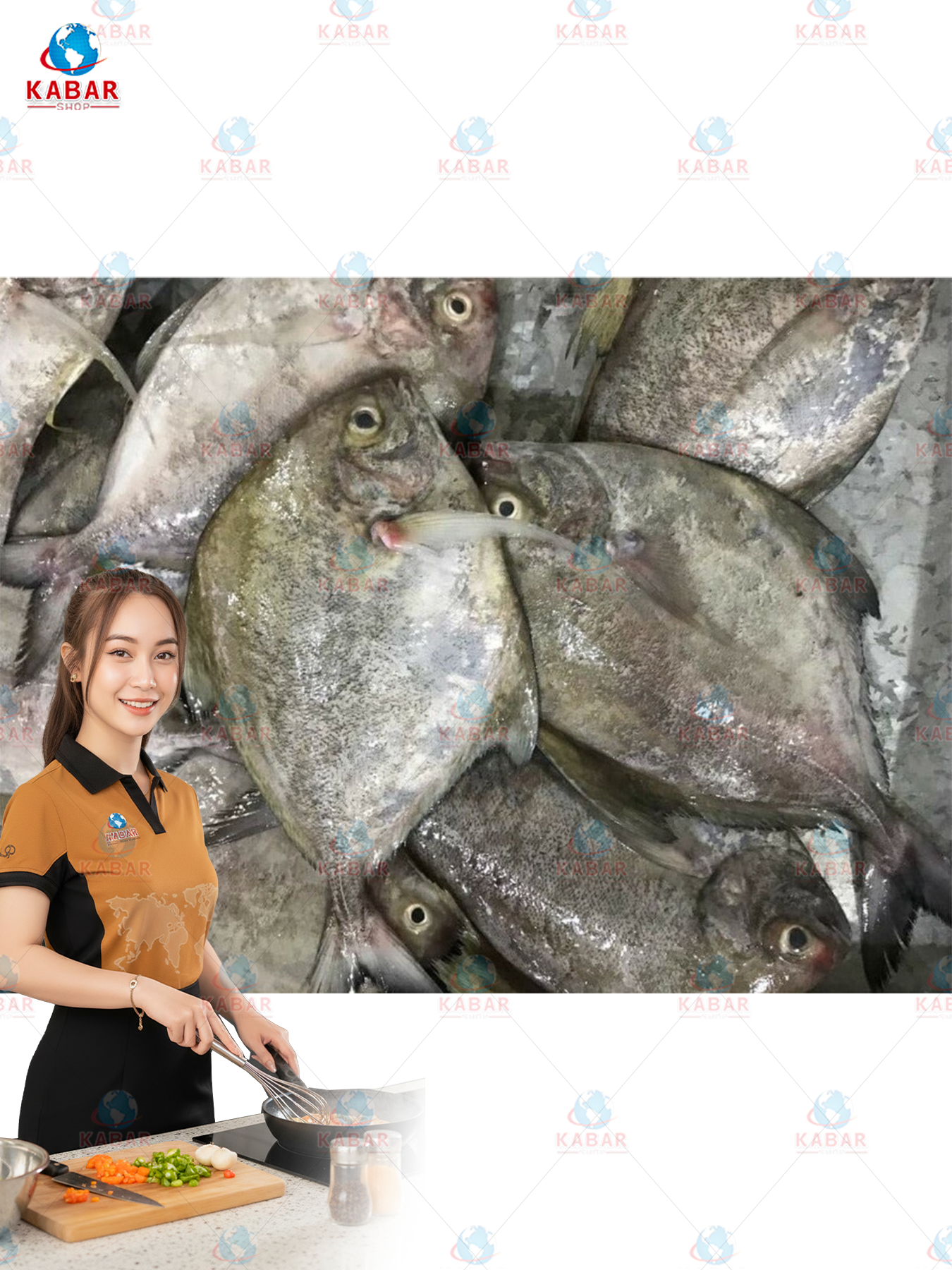 black pomfret ငါးမုတ်မဲ 40lb