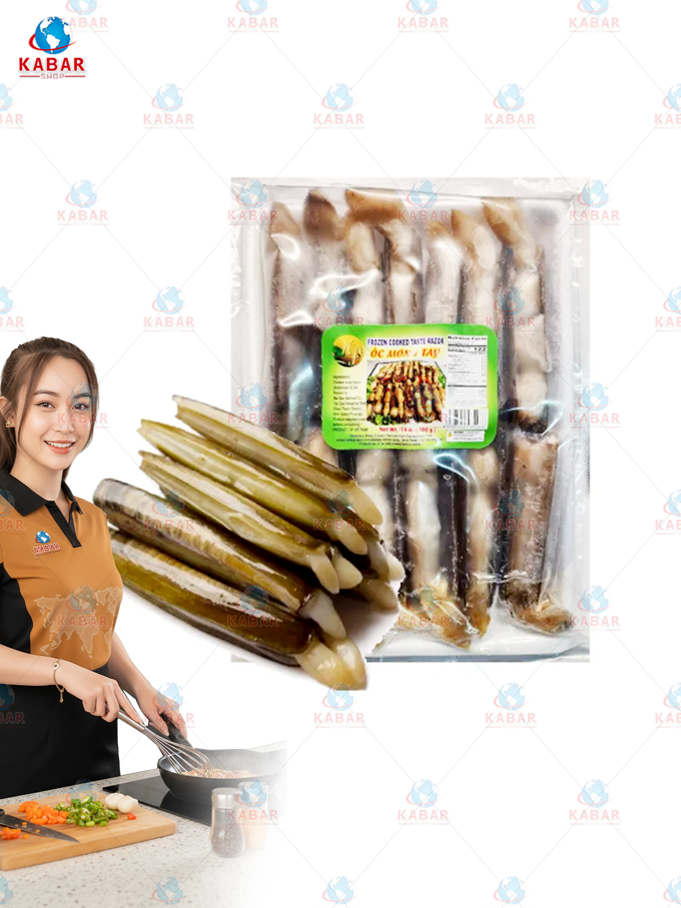 COOKED RAZOR shellfish/ ခရုရှည် 40X14OZ