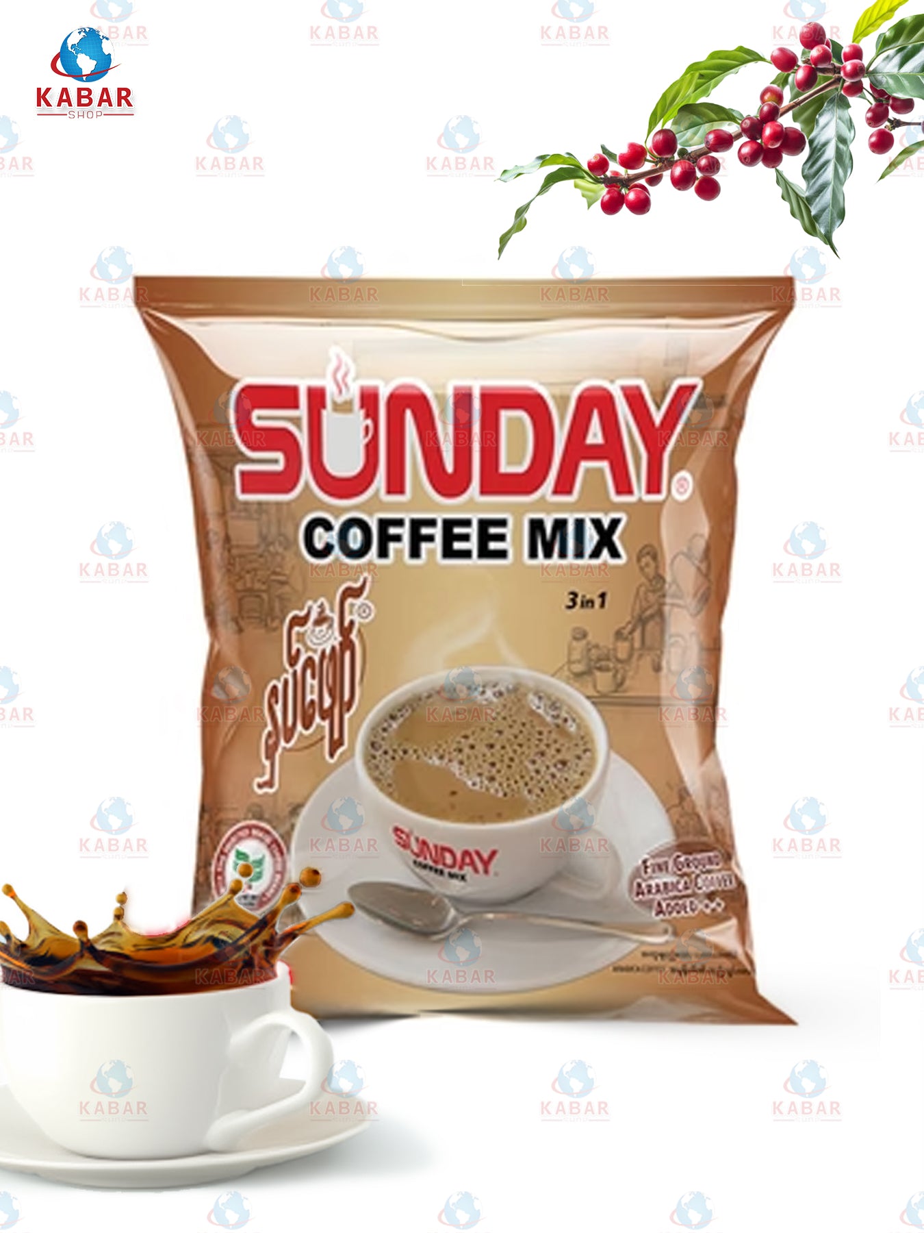 ဆန်ဒေ့း ကော်ဖီ – နှပ်ဖျော် Sunday Coffee – Nap phyaw (25g x 30’S x 20 Bags)