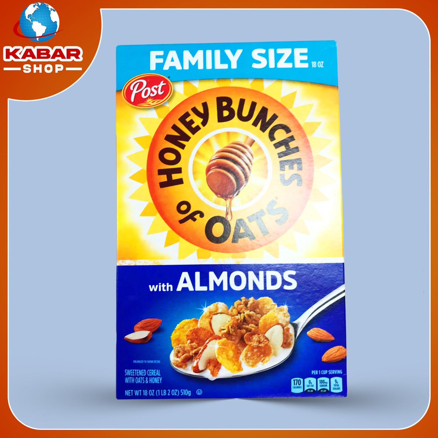 ဖန်မလီး ဆိုဒ် - Family Size Honey bunches of Oats with Almonds 001