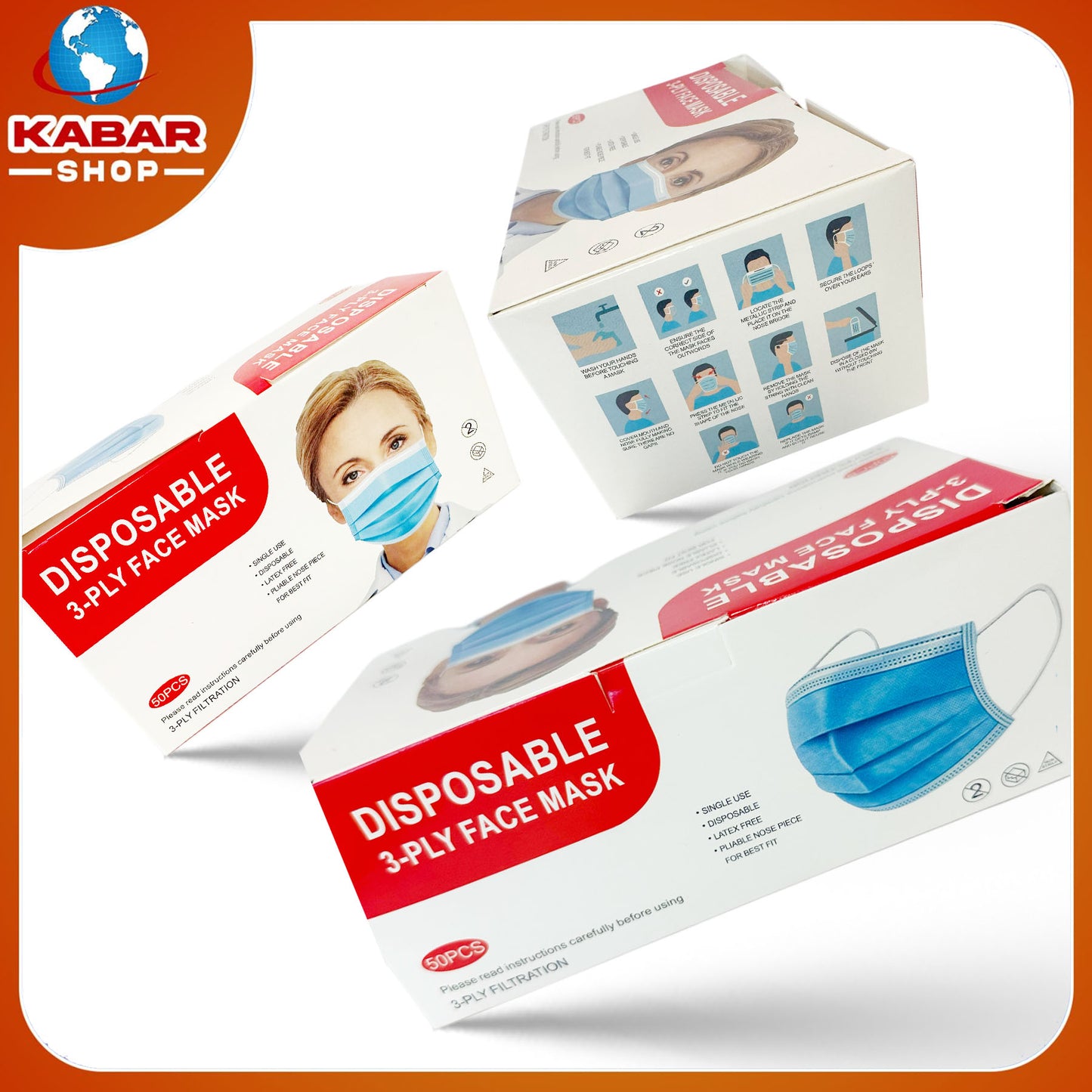 ဒစ်ပိုစစ်ဘယ် မက် - Disposable- 3-ply Face Mask