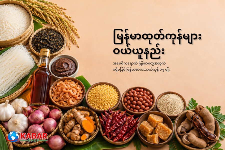 အမေရိကရောက် မြန်မာတွေအတွက် မရှိမဖြစ် မြန်မာစားသောက်ကုန် ၁၅ မျိုး