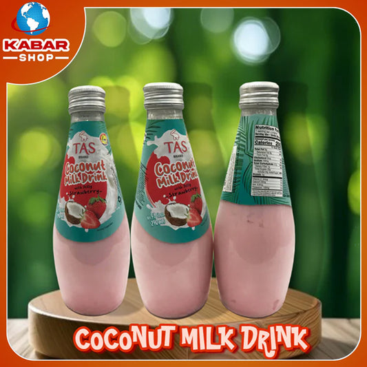 စတော်ဘယ်ရီအရသာပါ အုန်းနို့အချိုရည် Coconut Milk Drink with Strawberry flavor