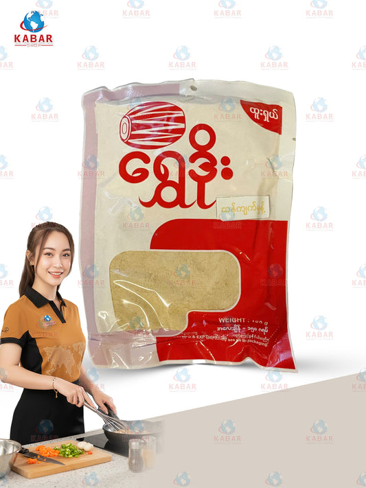 ရွှေဒိုး (ဆန်ကျက်မှုန့် ) ( Shwe doe - Roasted pea powder ) ( 150g x100packs)