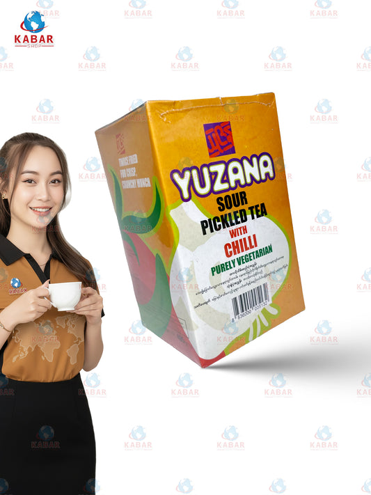 ယုဇန လက်ဖက်နှပ် - ပုံမှန် - YuZaNa - Spicy box ( 490gm x 45 pcs )
