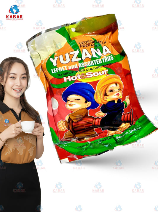 ယုဇန လက်ဖက်နှပ် - အစပ် - YuZaNa - Single serve Spicy ( 64g x 10's x 20 bags )