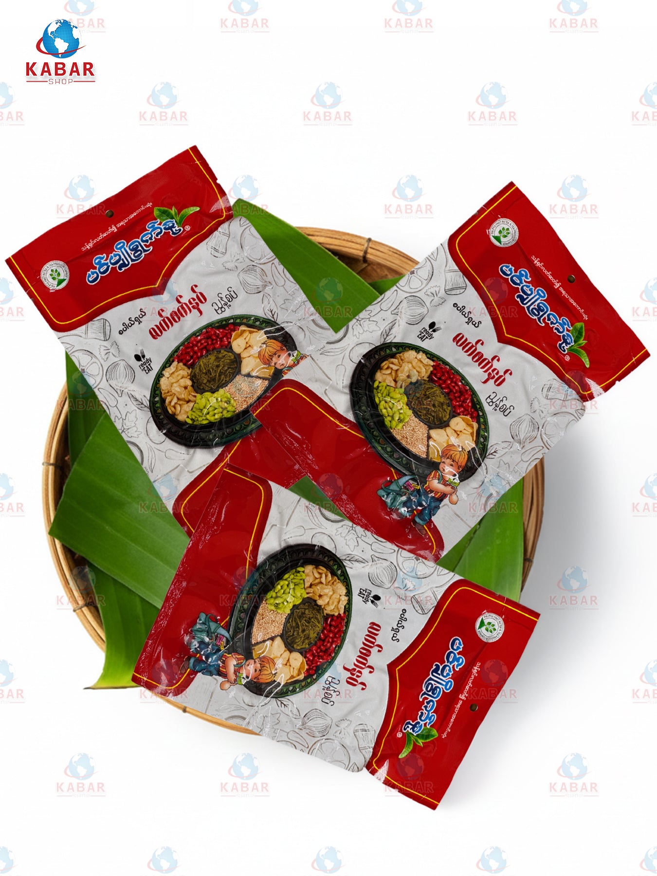 Pin Pyo Tea Leave (Spicy) ပင်ပျိုရွက်နှု လက်ဖက်နှပ် (ချဉ်စပ်ပါ) (160g x10S'x5 packs)