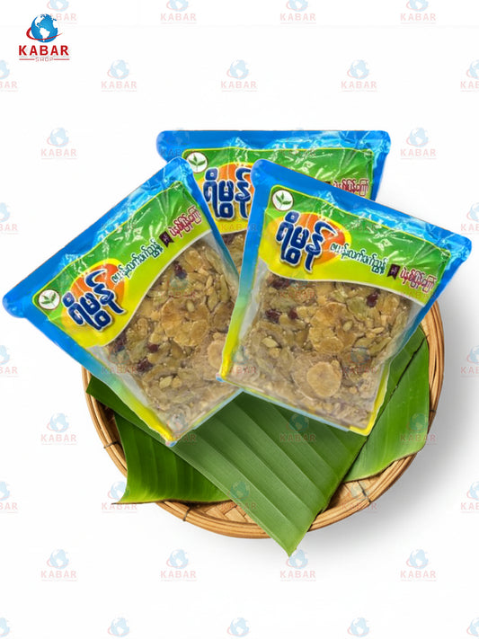 Yee Mon - Fried Beans wirth cashew ရီမွန် နှစ်ပြန်ကြော်&nbsp; 320g x 50 Packs.