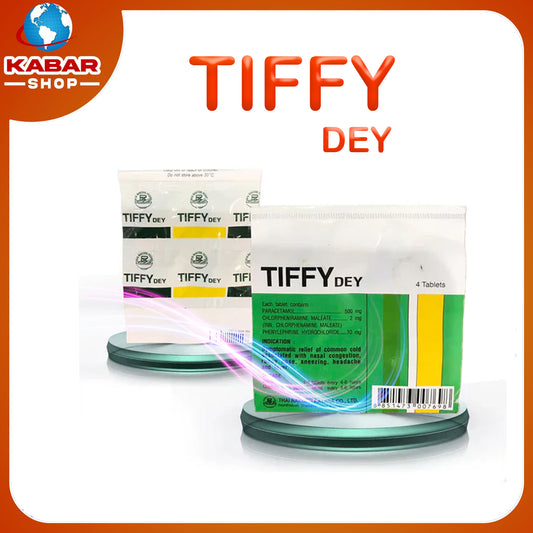 ဆေး ၄ လုံးပါ တက်ဖီဆေးကဒ်  Tiffy 4 tablets