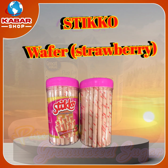 ဝေဖာမုန့်ကြွပ် Stikko Wafer (strawberry)