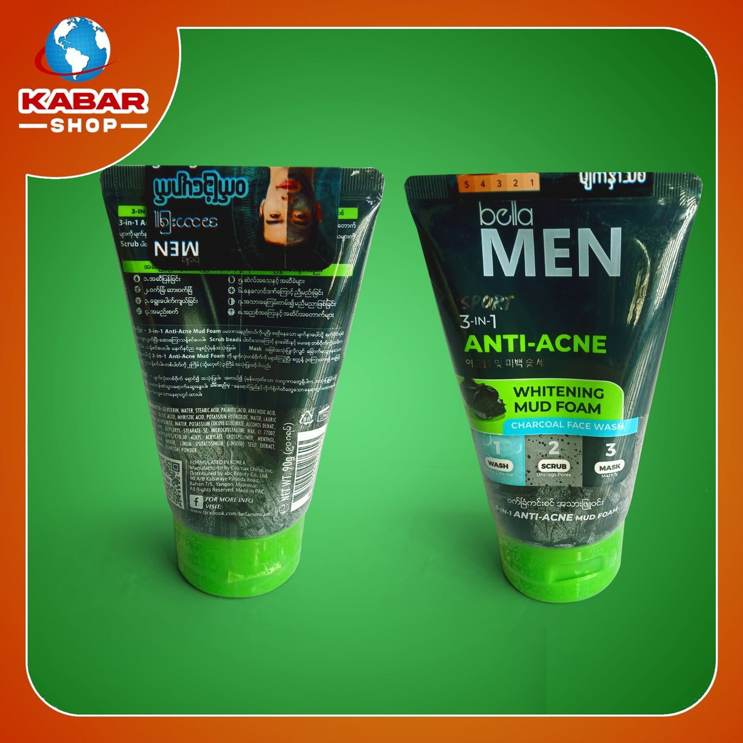 Bella Men - Anti Acne - Whitening MUD foam