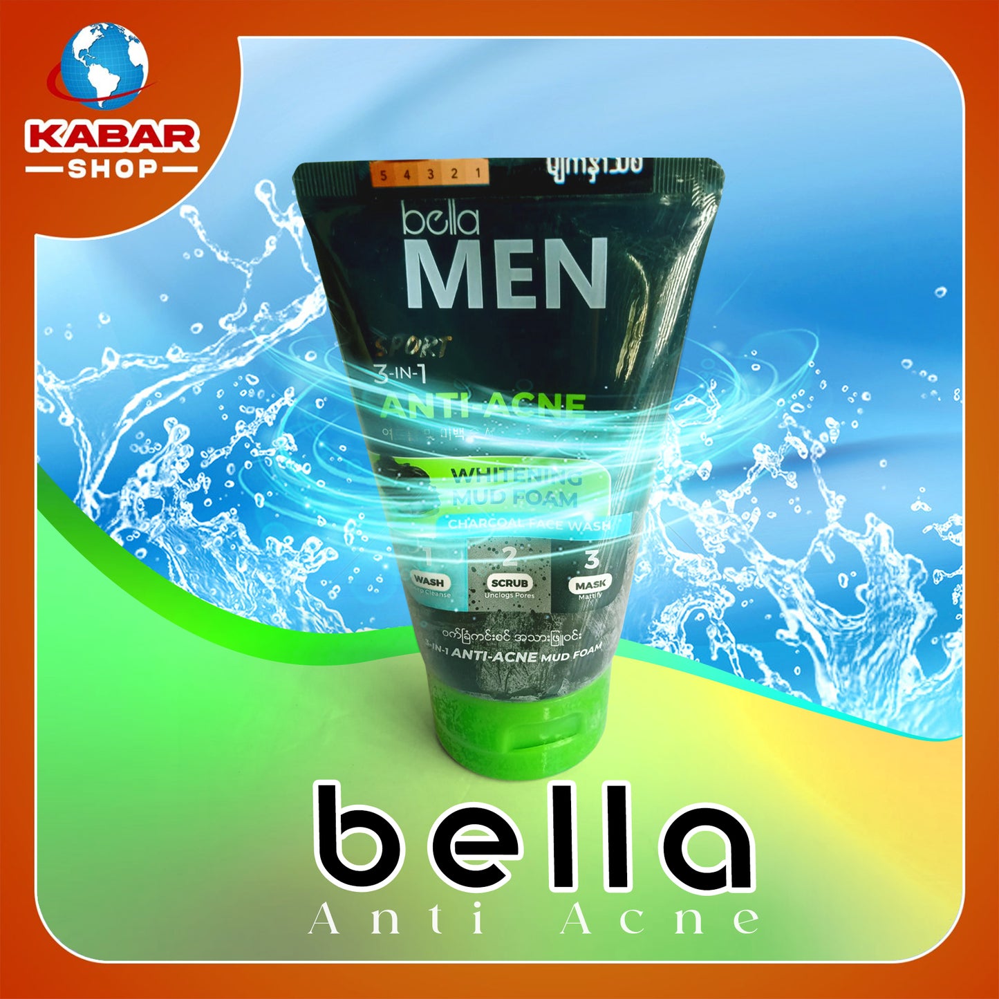 Bella Men - Anti Acne - Whitening MUD foam