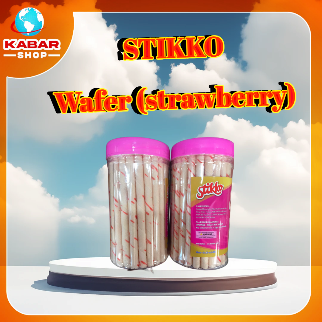 ဝေဖာမုန့်ကြွပ် Stikko Wafer (strawberry)