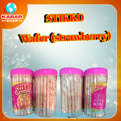 ဝေဖာမုန့်ကြွပ် Stikko Wafer (strawberry)