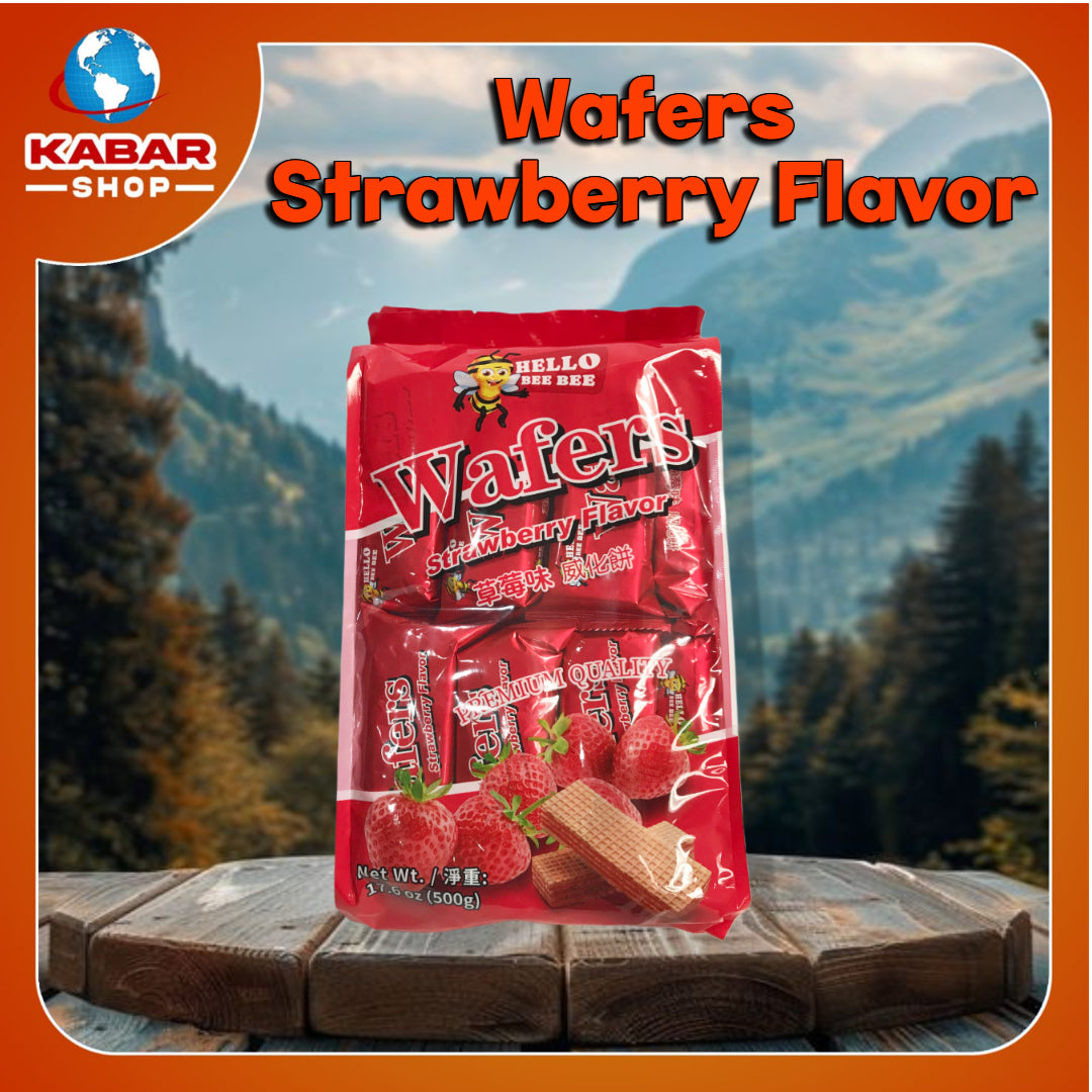 စတော်ဘယ်ရီအရသာဝေဖာမုန့် Wafers Strawberry Flavor