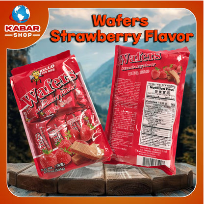 စတော်ဘယ်ရီအရသာဝေဖာမုန့် Wafers Strawberry Flavor